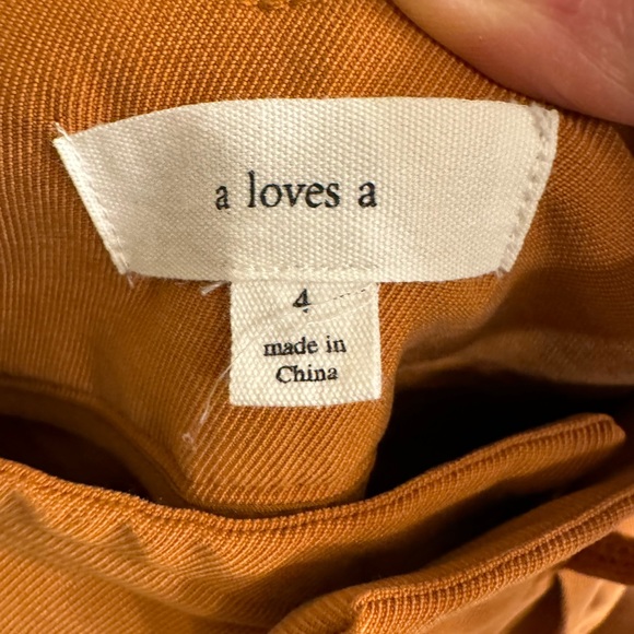 A Loves A paper bag trousers size 4 burnt orange in color - Picture 2 of 5